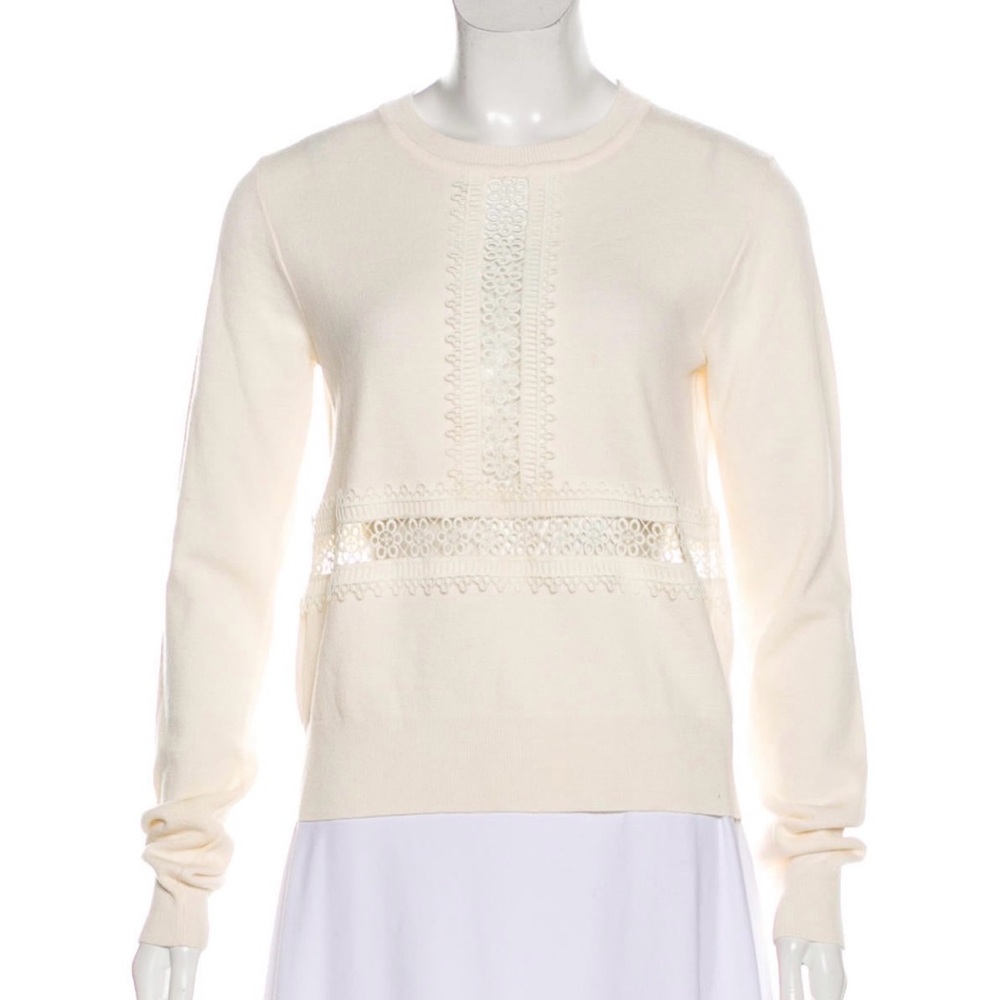 Chloe Cream Lace Detail Sweater